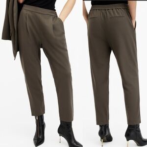 AllSaints Aleida Lightweight Tri Trousers Tarmac Green Size US 2 Tailored